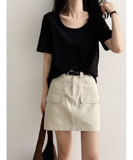 wide neck t-shirt / 6color　hm2280