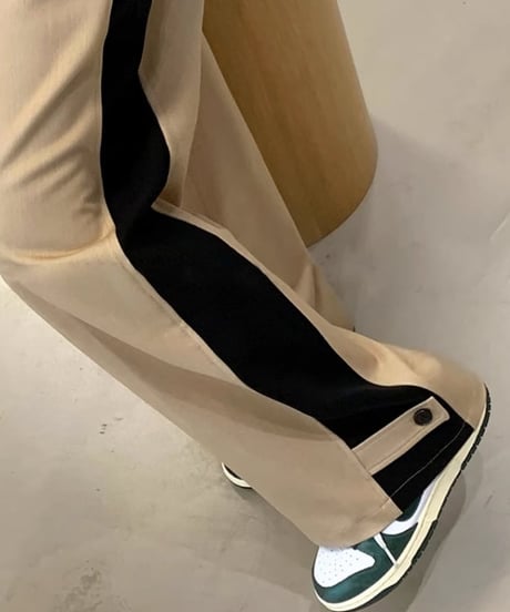contrast color straight pants　hm1793