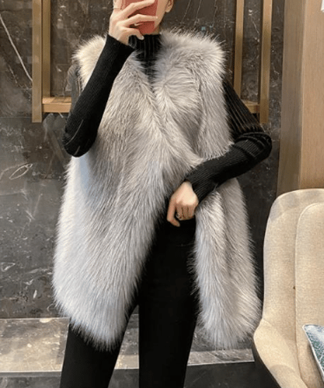eco fur vest / 3color　hm1871