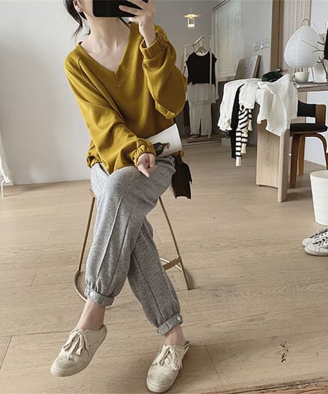 v-neck oversized tops / 3color　hm1777