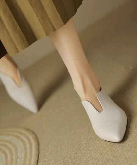 retro leather pumps / 4color　hm2494