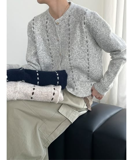 vertical stitch cardigan / 3color　hm2762