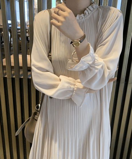 pleated long dress / 4color　hm2910
