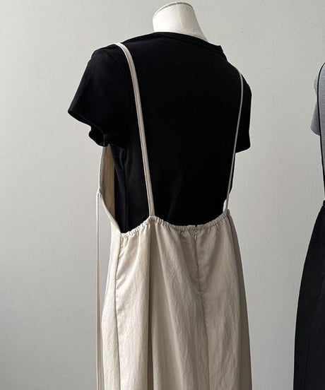 back tie jumperskirt / 2color　hm2281