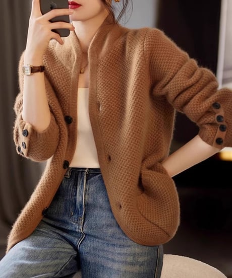 sleeve button cardigan / 3color　hm1924
