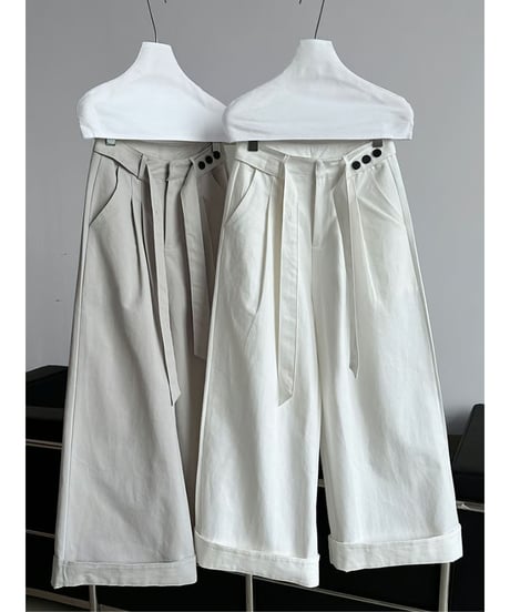 belted wide-leg pants / 2color　hm2074