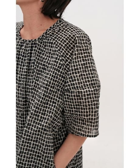 gathered check dress　hm2301