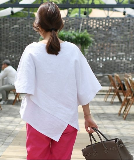 asymmetric loose top / 2color　hm2903