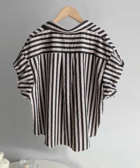 feminine stripe blouse / 2color　hm1478