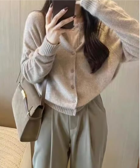 fluffy knit cardigan / 5color　hm2616