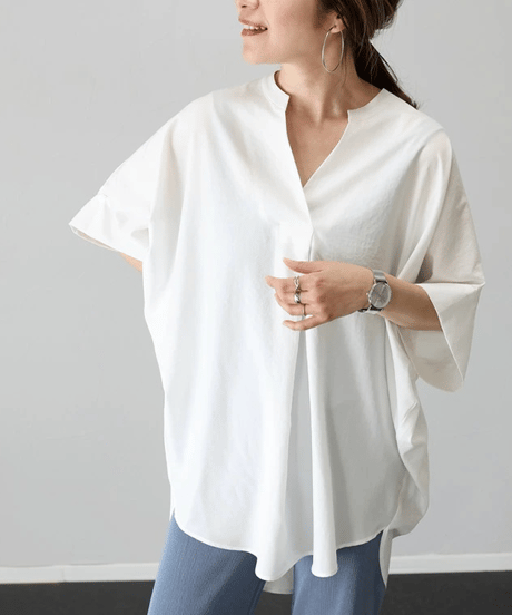 v-neck loose shirt / 8color　hm2893