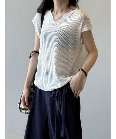 textured knit top / 4color　hm2309