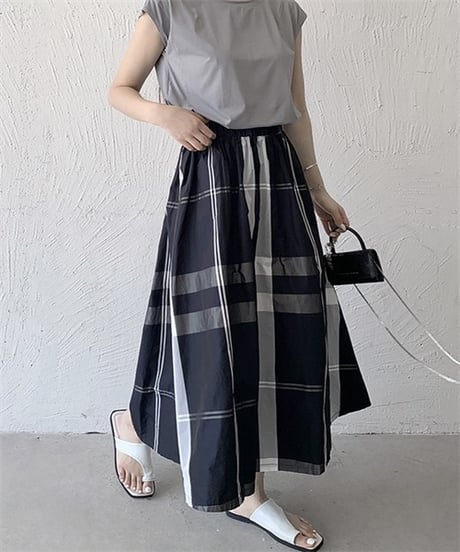 plaid flare skirt / 4color　hm2887