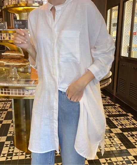 relaxed linen shirt　hm2939
