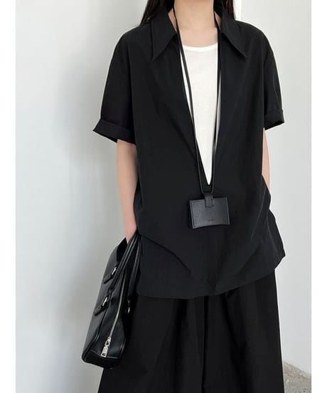 relax open collar shirt / 2color　hm2300