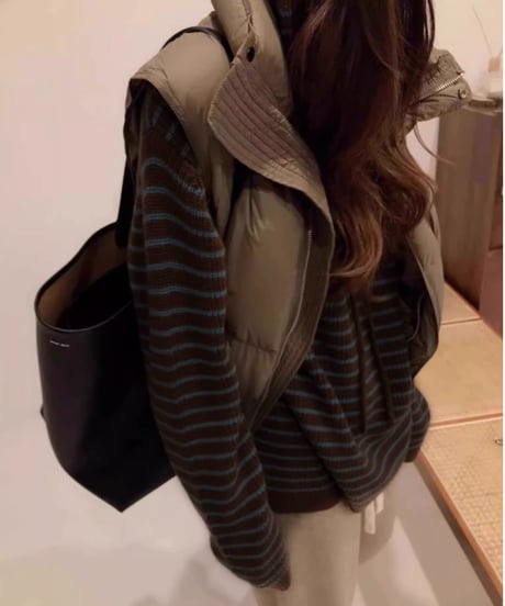striped hooded sweater　hm2523