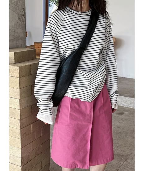 loose strip sweatshirt / 2color　hm2059