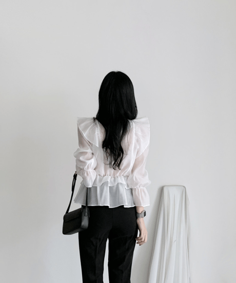 frill wrap blouse / 4color　hm2824
