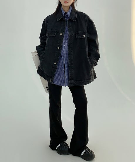 faux layered shirt & jacket　hm1945