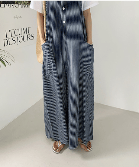 striped overall pants / 3color　hm2944
