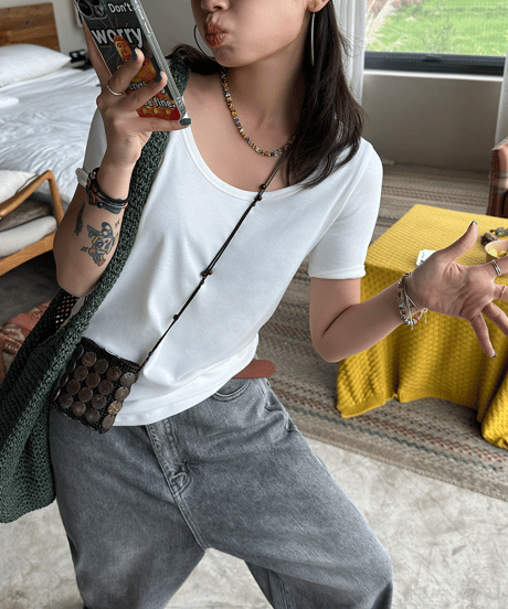 round-neck t-shirt / 2color　hm1512