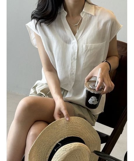 linen casual shirt / 2color　hm2288