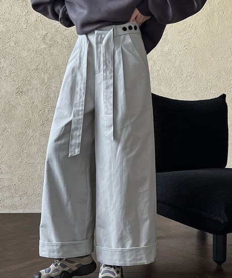 belted wide-leg pants / 2color　hm2074