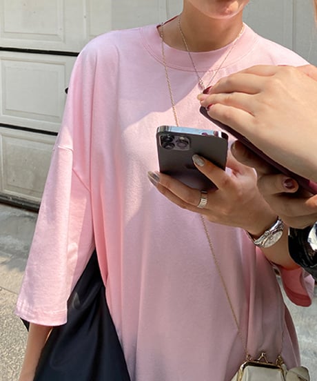 drop shoulder t-shirt dress / 3color　hm1349