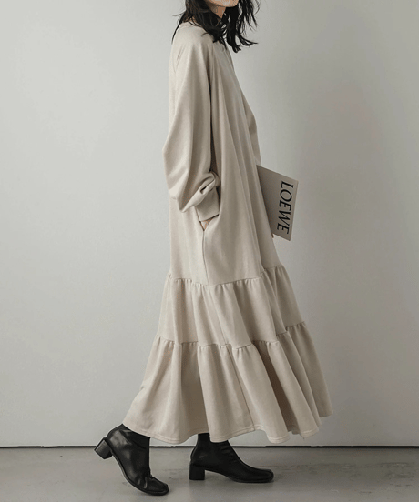 tiered sweatshirt dress / 4color　hm2798