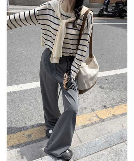 layered knit top / 2color　hm2668