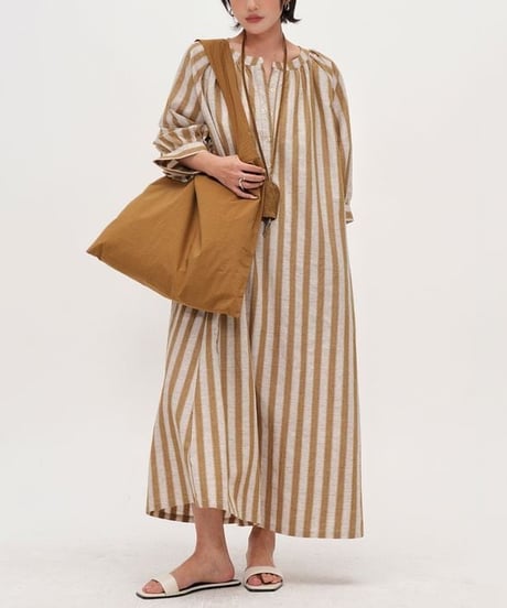 stripe linen dress　hm2312