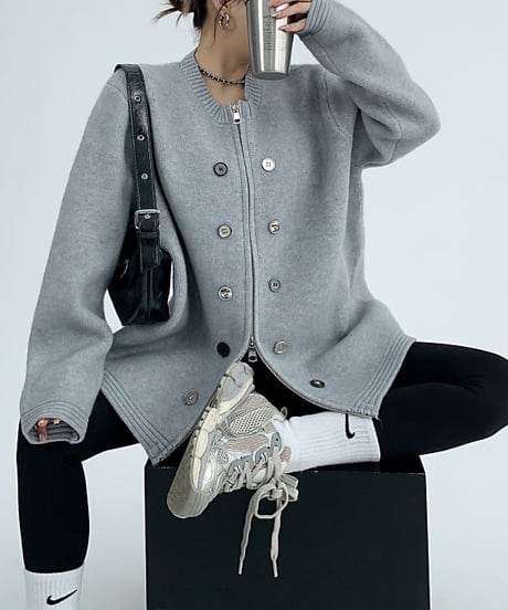 button knit cardigan / 3color　hm1718