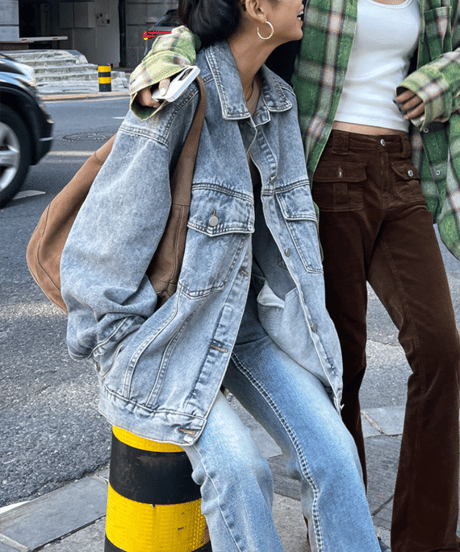 oversized denim jacket　hm1264