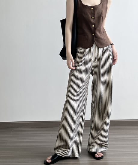 stripe wide-leg pants　hm1375