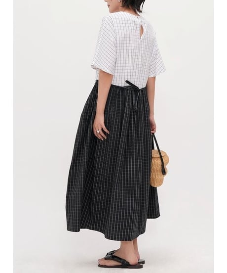 two-tone grid dress
　hm2295