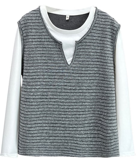 layered stripe top / 2color　hm2610