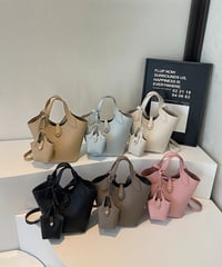 cubic leather handbag / 6color　hm2769