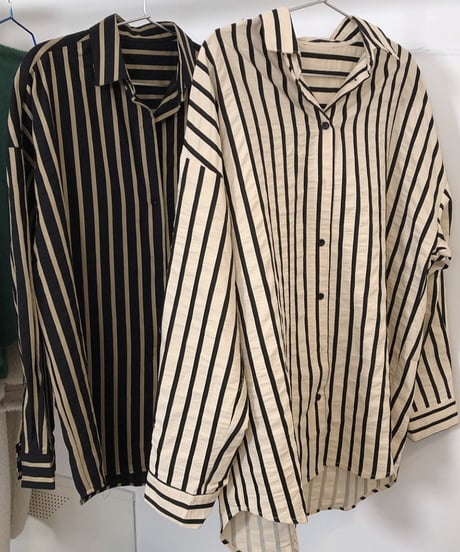 loose-fit striped shirt / 2color　hm1685