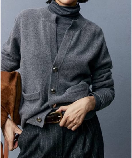 v neck knit cardigan / 3color　hm1794