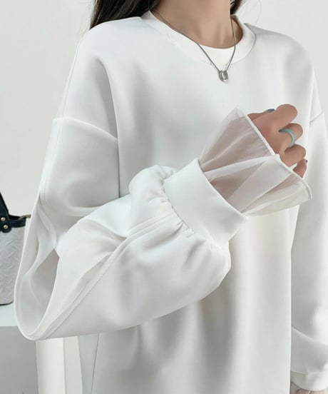 sleeve chiffon tops / 3color　hm1855