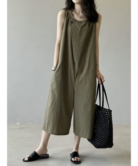 sleeveless cropped jumpsuit / 2color　hm2473