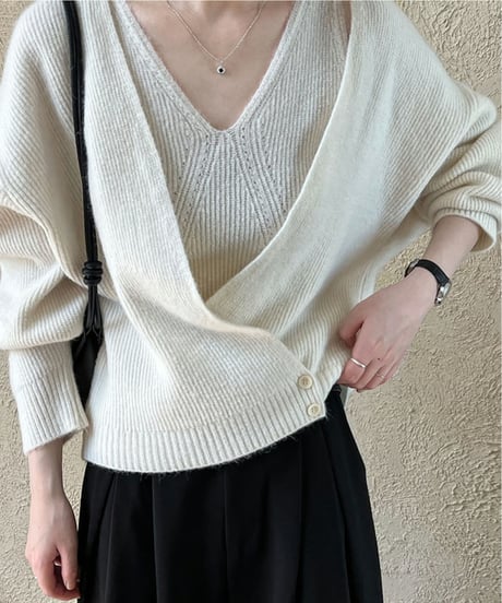 design knit top set / 2color　hm1824