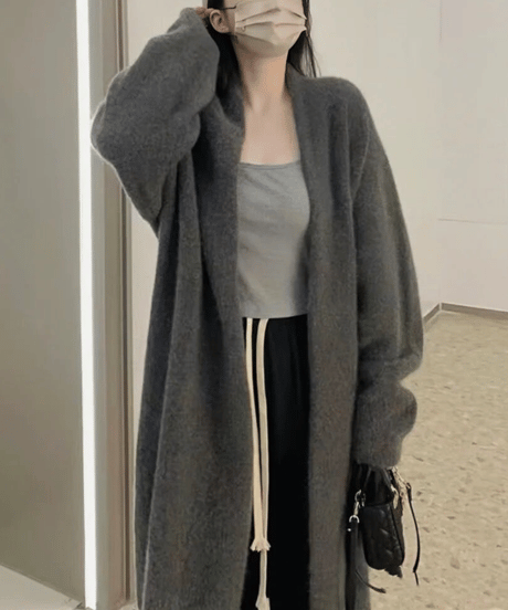 long knit cardigan / 5color　hm2676