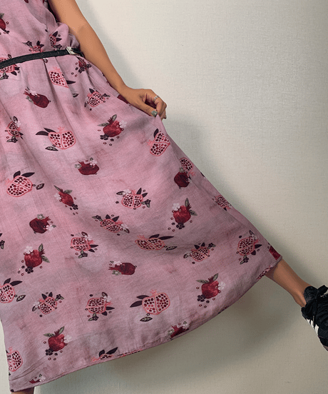 retro pomegranate print dress　hm1622
