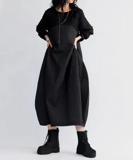 textured maxi dress　hm2584