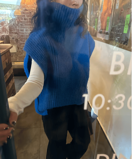 high-neck loose knit vest / 2color　hm1760