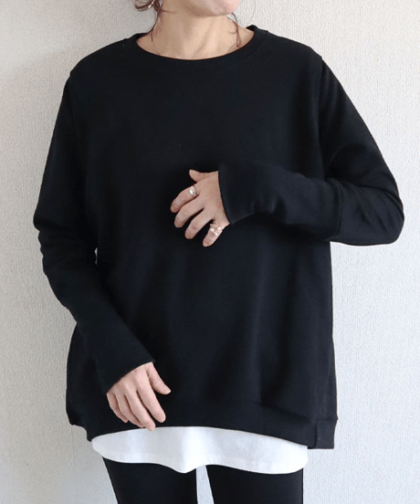 long ribbed sweatshirt  / 19color　hm2641