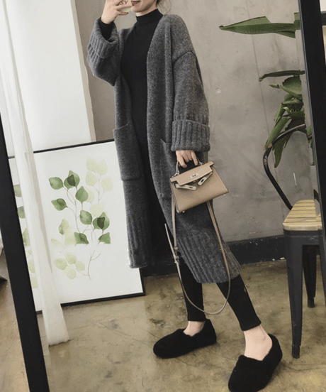 oversized long cardigan / 4color　hm2701