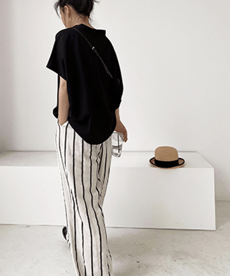 wide reg stripe pants　hm1465