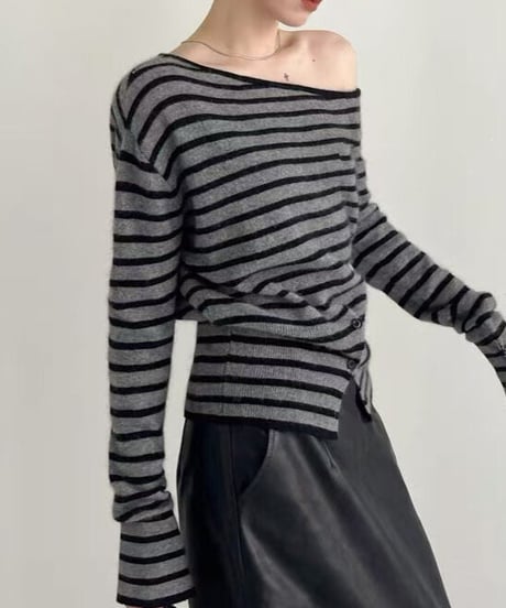 stripe knit top / 2color　hm2620